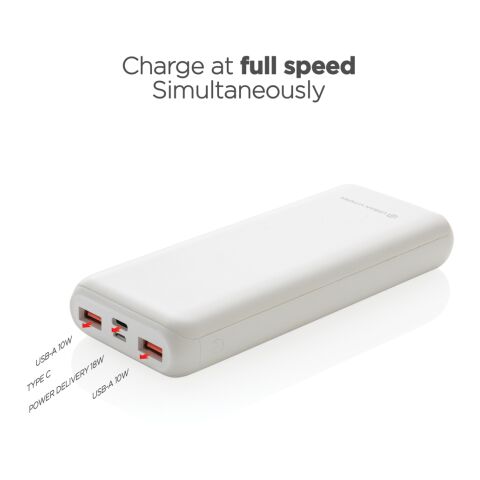 Urban Vitamin Pasadena 20.000 mAh 18W PD powerbank vit | Inget reklamtryck | Inte tillgängligt | Inte tillgängligt