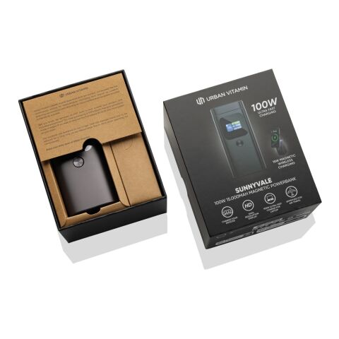 Urban Vitamin Sunnyvale 100 W 15 000 mAh magnetisk powerbank stenkol | Inget reklamtryck | Inte tillgängligt | Inte tillgängligt