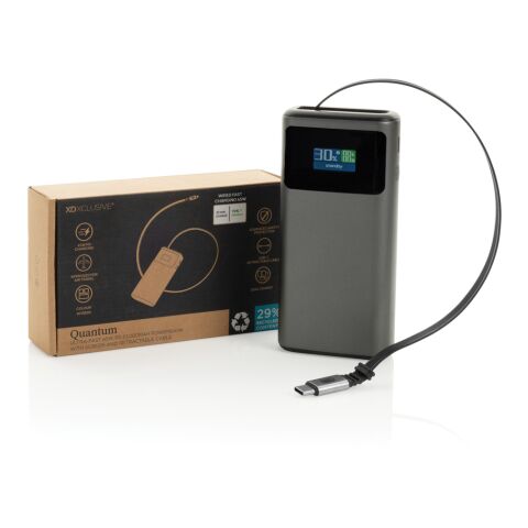 Quantom RCS ultrasnabb PD45W 10.000mAh powerbank med display grå-svart | Inget reklamtryck | Inte tillgängligt | Inte tillgängligt