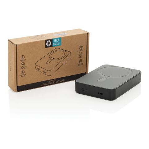 Amporia RCS plast 10 000 mAh magnetisk powerbank svart | Inget reklamtryck | Inte tillgängligt | Inte tillgängligt