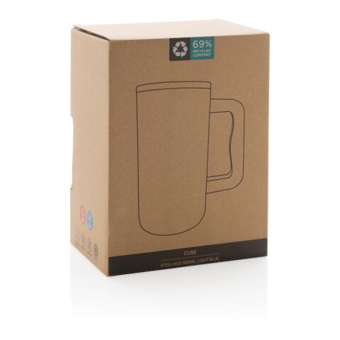 Cube RCS-certifierad kontorsmugg i återvunnet stål 800 ml. ljusblå
