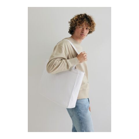 Impact AWARE™ shoppingkasse m. bälg, återvunnen bomull 145gr vit | Inget reklamtryck | Inte tillgängligt | Inte tillgängligt | Inte tillgängligt