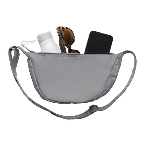 Crescent AWARE™ RPET Halvmåneformad crossbody-väska silvergrå