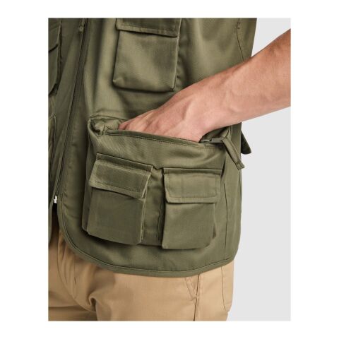 Venera 200 g/m2 V-ringad arbetsväst med flera fickor  Militar Green | 3XL