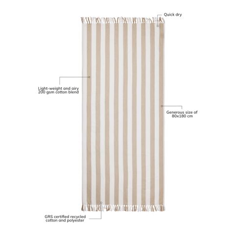 VINGA Ornos GRS hamam-handduk beige-vit | Inget reklamtryck | Inte tillgängligt | Inte tillgängligt | Inte tillgängligt