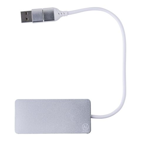 USB-hubb i aluminium Layton Silver | Inget reklamtryck | Inte tillgängligt | Inte tillgängligt