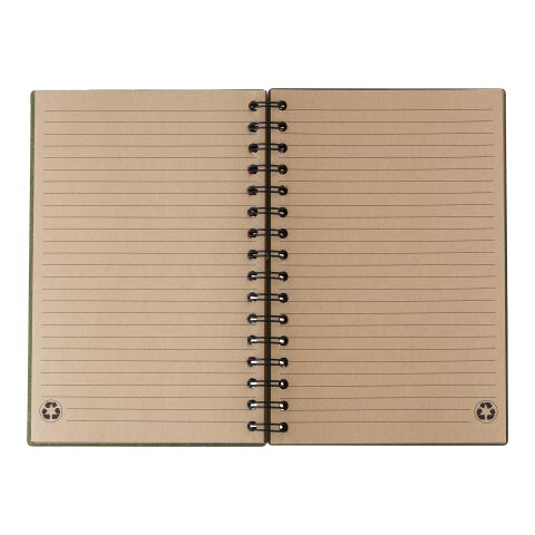 Hård pärm anteckningsbok i återvunnern kartong Caleb Grön | Inget reklamtryck | Inte tillgängligt | Inte tillgängligt