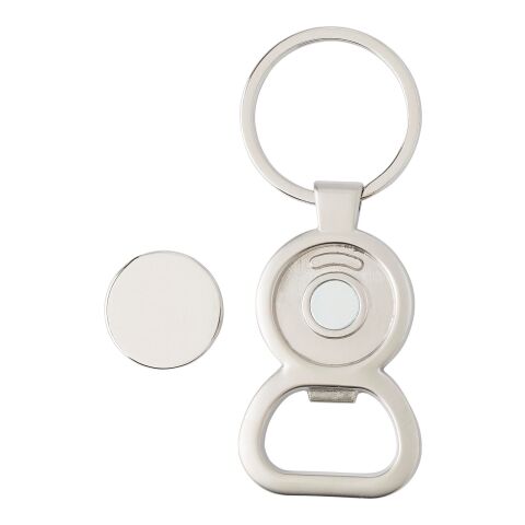 Nyckelring med öppnare &amp; mynt (€1) Silver | Inget reklamtryck | Inte tillgängligt | Inte tillgängligt