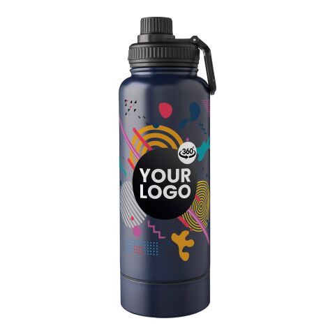 Stainless steel double-walled drinking bottle 1000 ml Nathaniel Svart | Inget reklamtryck | Inte tillgängligt | Inte tillgängligt