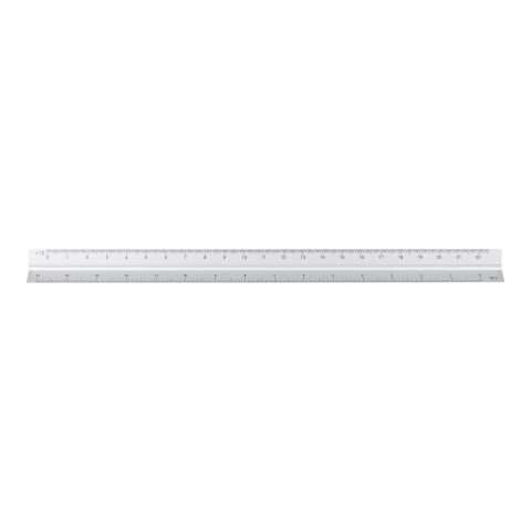 Aluminium 30 cm triangle-shaped ruler Tavi Silver | Inget reklamtryck