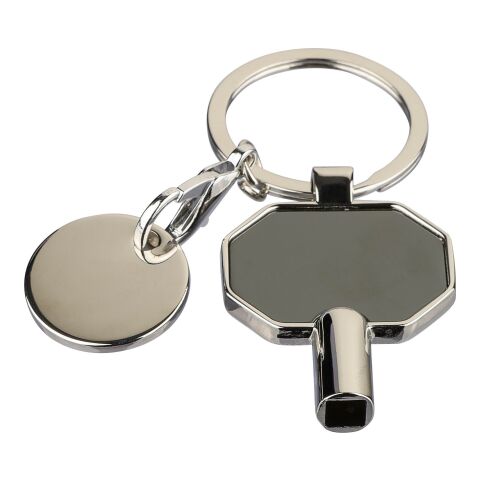 Recycled zinc alloy radiator bleed keychain Mara Svart | Inget reklamtryck