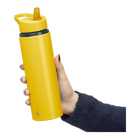 Recycled stainless steel drinking bottle (500 ml) Zeno Gul | Inget reklamtryck | Inte tillgängligt | Inte tillgängligt