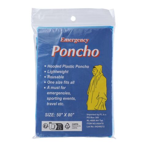 Regnponcho i PVC Ljusblå