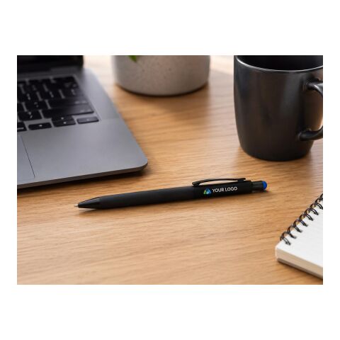 Recycled aluminium rubberized ballpen Formentera Guld