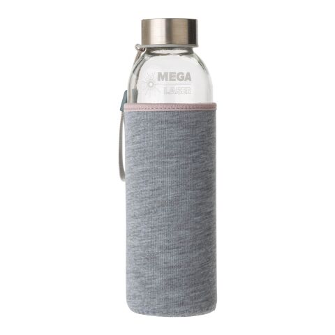 Glasflaska (500 ml) med fodral i neopren Grå