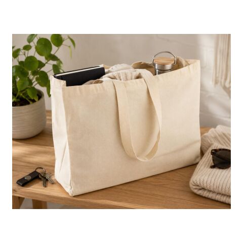Oeko-Tex cotton (220 gsm) shopping bag Imogen beige