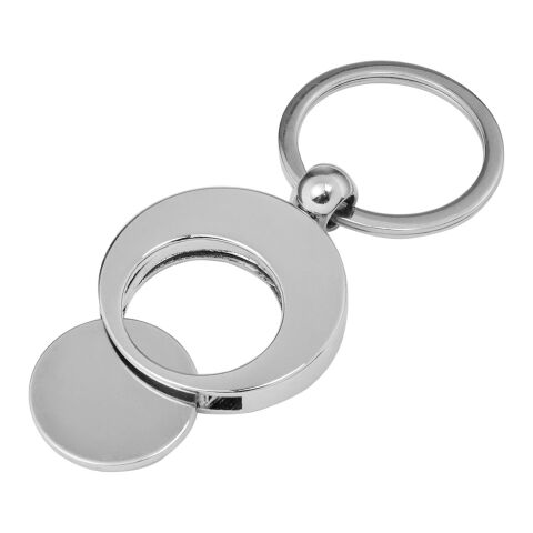Nyckelring i metall med kundvagnsmynt Silver