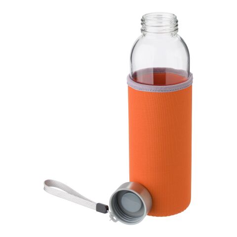 Glasflaska (500 ml) med fodral i neopren Orange | Inget reklamtryck | Inte tillgängligt | Inte tillgängligt