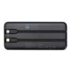 Adhil 10 000 mAh 10 W powerbank av återvunnen plast med två inbyggda kablar Standard | Svart | Inget reklamtryck | Inte tillgängligt | Inte tillgängligt