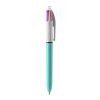 BIC® 4 Colours Fashion kulpenna vit-White/light blue(2) | Inget reklamtryck | Inte tillgängligt | Inte tillgängligt