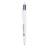 BIC® 4 Colours kulpenna Vit | 1-färgat Skärmtryck | Pennkropp-höger klips | 30.00 mm x 43.00 mm
