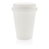 Återanvändningsbar dubbelväggig kaffemugg 300ml vit | Inget reklamtryck | Inte tillgängligt | Inte tillgängligt