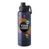 Stainless steel double-walled drinking bottle 1000 ml Nathaniel Vit | Inget reklamtryck | Inte tillgängligt | Inte tillgängligt