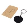 Recycled stainless steel round keychain Risa Svart | Inget reklamtryck