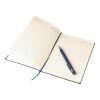 Recycled PU notebook (A5) and ballpen set Tarek Blå | Inget reklamtryck