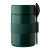 Stainless steel double walled lunch pot Niko Svart