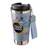 Recycled stainless steel double-walled drinking mug 500 ml Kayla pastel green