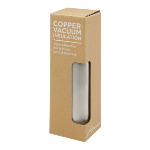 Ljungan 500 ml vakuumisolerad kopparflaska i rostfritt stål med PU-läderrem och lock Silver