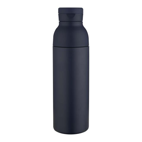 Illuminate 650 ml vattenflaska av RCS-certifierat återvunnet rostfritt stål med dubbelvägg, med 3 olika lock Standard | Marinblå | Inget reklamtryck | Inte tillgängligt | Inte tillgängligt