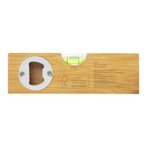 Flush vattenpass med flasköppnare av bambu Standard | Natur | Inget reklamtryck | Inte tillgängligt | Inte tillgängligt