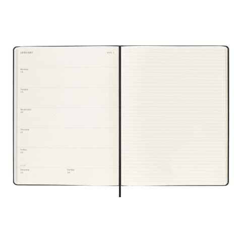 Moleskine inbunden 12-månaders veckoplanerare XL Standard | Svart | Inget reklamtryck | Inte tillgängligt | Inte tillgängligt