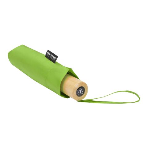 Birgit 21 tum vikbart och vindtätt paraply av återvunnen PET Limegrön