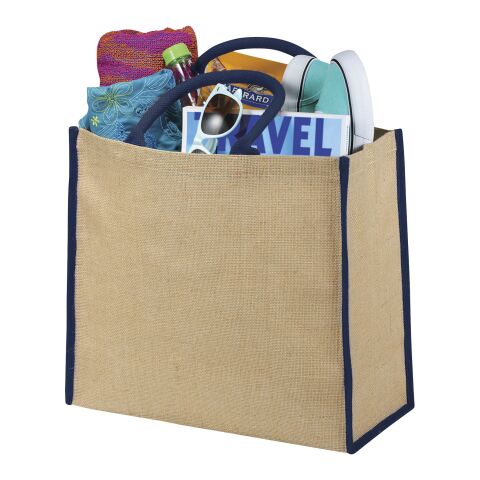 Stor jutepåse Standard | Natur-Marinblå | Inget reklamtryck | Inte tillgängligt | Inte tillgängligt