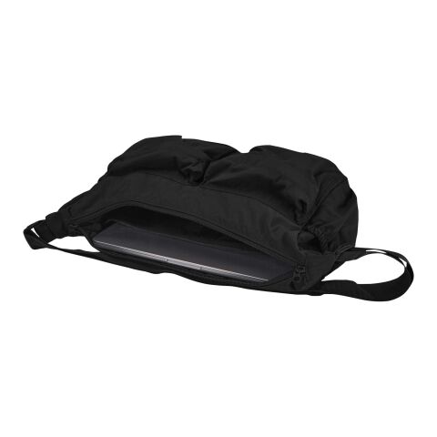 Calli 13" axelväska för laptop i GRS-återvunnen nylon Svart / Blå