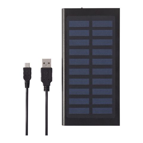 Stellar 8000 mAh soldriven powerbank Standard | svart | Inget reklamtryck | Inte tillgängligt | Inte tillgängligt