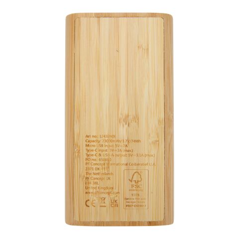 Tulda 20,000 mAh powerbank i bambu Standard | Natur | Inget reklamtryck | Inte tillgängligt | Inte tillgängligt