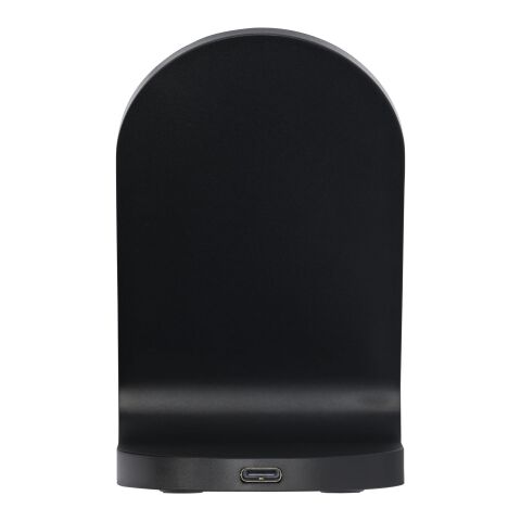 Loop trådlöst laddningsställ av RCS-återvunnen plast på 15 W med dubbla spolar Standard | svart | Inget reklamtryck | Inte tillgängligt | Inte tillgängligt