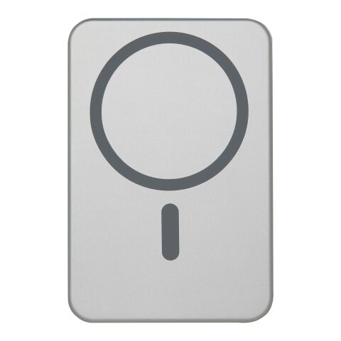 Avis 5000 mAh magnetisk powerbank i RCS-återvunnet aluminium  Silver