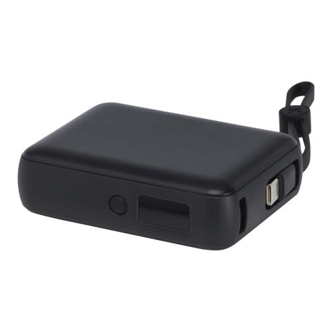 Acrux 10 000 mAh 35 W powerbank för surfplattor med inbyggd Type-C-kabel – tillverkad av återvunnen plast Standard | Svart | Inget reklamtryck | Inte tillgängligt | Inte tillgängligt