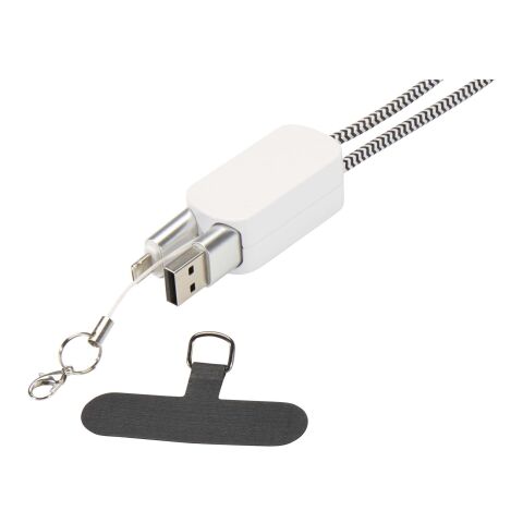 Anser logoband för smartphone av återvunnen plast med inbyggd 5-i-1-kabel på 27 W Standard | Vit | Inget reklamtryck | Inte tillgängligt | Inte tillgängligt