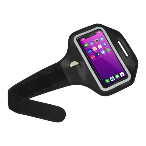 Haile reflekterande smartphone-armband med transparent skydd Standard | svart | Inget reklamtryck | Inte tillgängligt | Inte tillgängligt | Inte tillgängligt