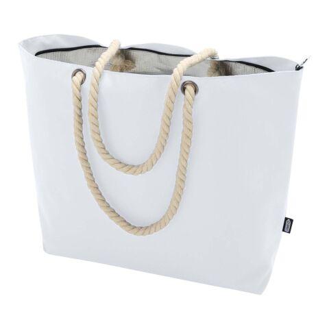 Panama kylväska för stranden med snörhandtag av återvunnen GRS Standard | Vit | Inget reklamtryck | Inte tillgängligt | Inte tillgängligt