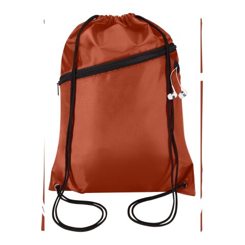 Oriole RPET-gympapåse med dragsko och framficka med dragkedja 5 liter Brick