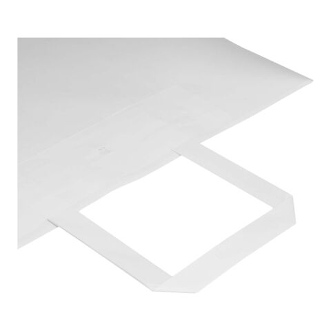 Kraft papperspåse 80–90 g/m2 med platta handtag – 32 x 17 x 39 cm Vit | Inget reklamtryck | Inte tillgängligt | Inte tillgängligt
