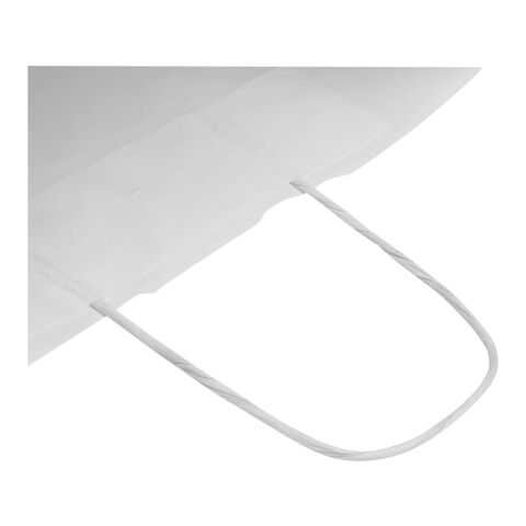 Kraft papperspåse 80–90 g/m2 med tvinnade handtag– 25 x 15 x 32 cm Vit | Inget reklamtryck | Inte tillgängligt | Inte tillgängligt