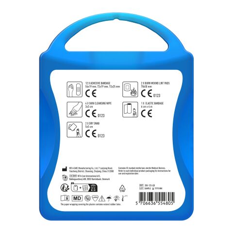 MyKit First Aid Transparent blå | 1-färgat Digitalt Klistermärke | front | 90 mm x 127 mm